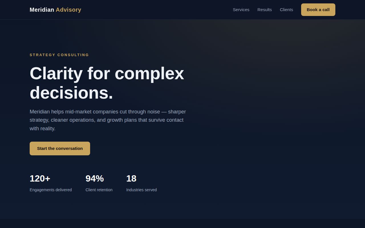 Business template live preview